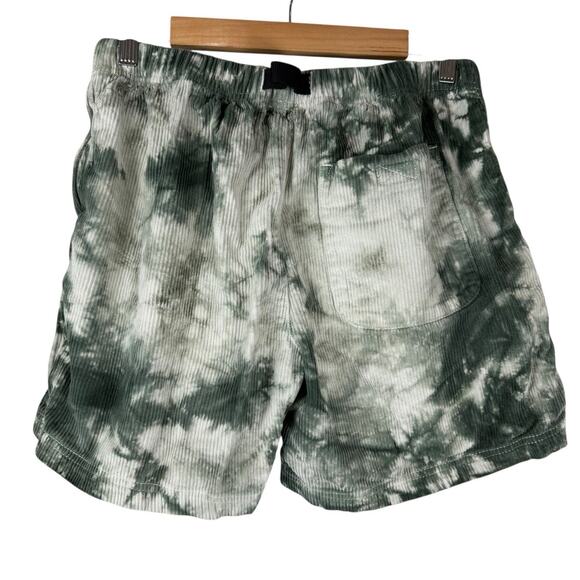 Without Walls Shorts Mens Medium Green White Tie Dye Elastic Waist Retro - Picture 7 of 13